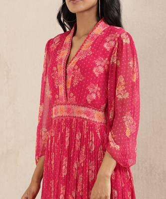 Pink Floral Print Dress 5