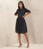 Black Printed Silk Dress