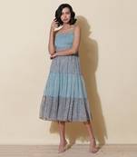 Strappy Printed Long Dress by LABEL