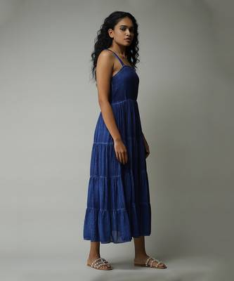 Strappy Solid Long Dress 4