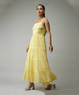 Strappy Solid Long Dress 2