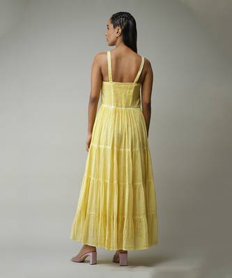 Strappy Solid Long Dress 3