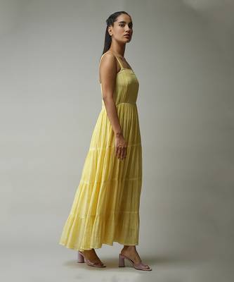 Strappy Solid Long Dress 4