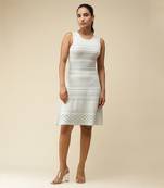 Round Neck Sleeveless Flared Short Dress by LABEL