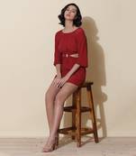 Round Neck Full Sleeves Solid Play Suit