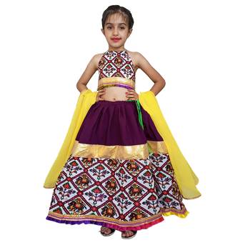 Aglare Beautiful cotton  lehenga choli,navratri collaction for small Kids  white 1