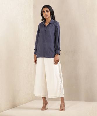 Blue Stripe Cotton Shirt 1
