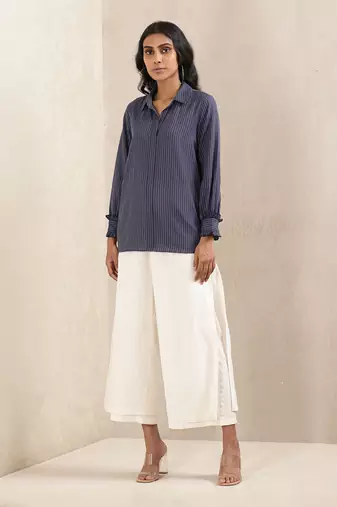 Blue Stripe Cotton Shirt