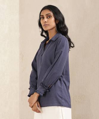 Blue Stripe Cotton Shirt 2