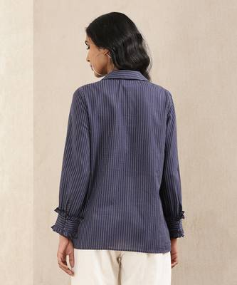 Blue Stripe Cotton Shirt 3