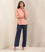 Peach Printed Silk Shirt