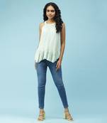 Round Neck Sleeveless Solid Short Top