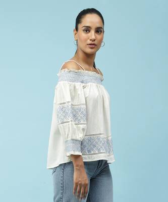 Off-Shoulder Solid Short Top 4