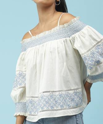 Off-Shoulder Solid Short Top 5