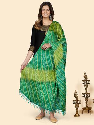 Vbuyz Women'S Silk Multicolor Bandhani Print Dupatta 1