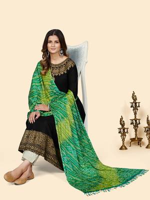 Vbuyz Women'S Silk Multicolor Bandhani Print Dupatta 2