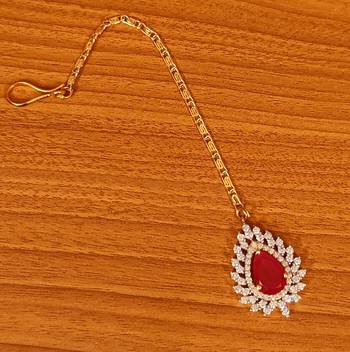 Red ruby  maang-tikka 1