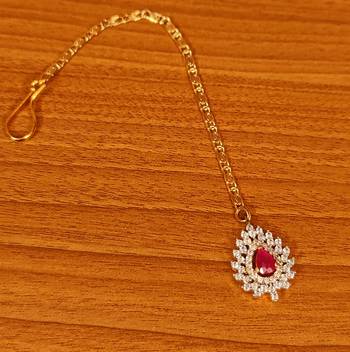 Red ruby  maang-tikka 1