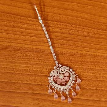 Pink onyx maang-tikka 1
