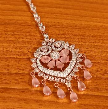 Pink onyx maang-tikka 2