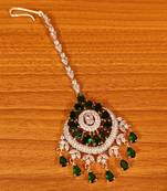 Green emerald  maang-tikka