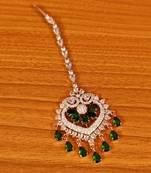 Green emerald  maang-tikka