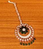 Green emerald  maang-tikka