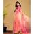Angarika Pink Organza Hand Printed Saree