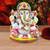 Karigaari Handicrafted Stone Resin Ganesh Spiritual Multicolour Murti for Home & Office decor