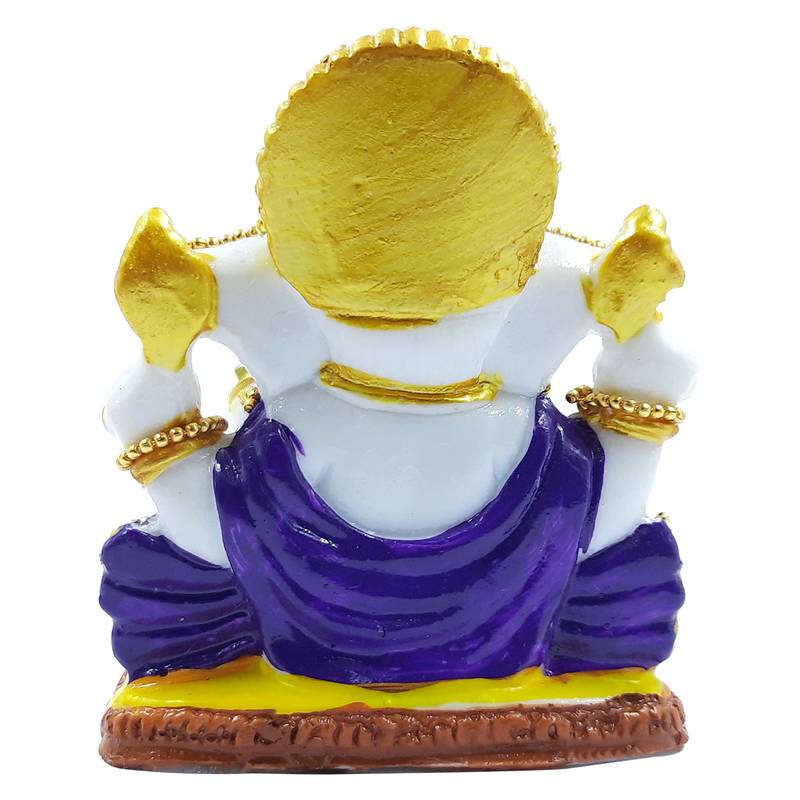 Karigaari Handicrafted Stone Resin Ganesh Spiritual Multicolour Murti for Home & Office decor