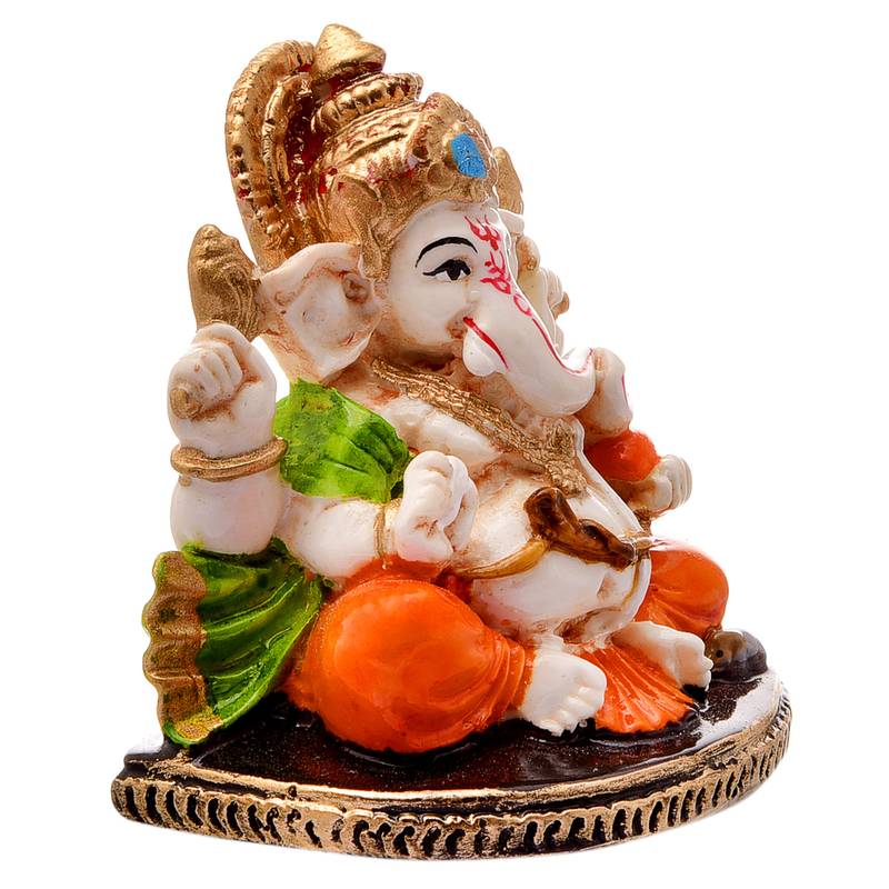 Karigaari Gold Plated Antique Ganpati Bappa Morya God Ganesh Ji Idol for Special Occasion
