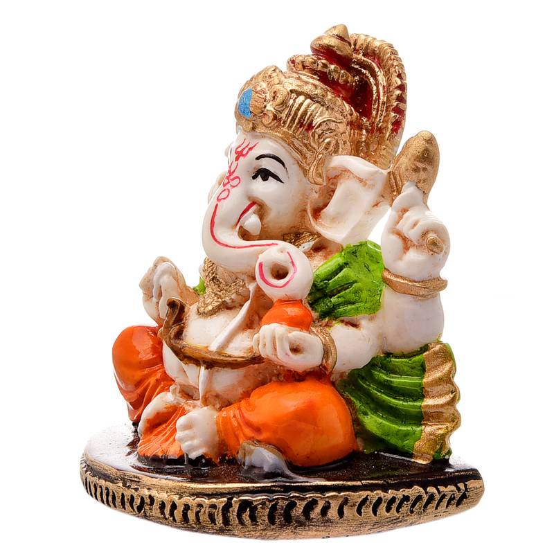 Karigaari Gold Plated Antique Ganpati Bappa Morya God Ganesh Ji Idol for Special Occasion