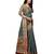 Grey woven silk saree with blouse