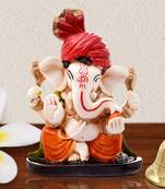 Karigaari Gifting Pagdi Wale Lord Ganesha Idol with Antique Finish Home decor