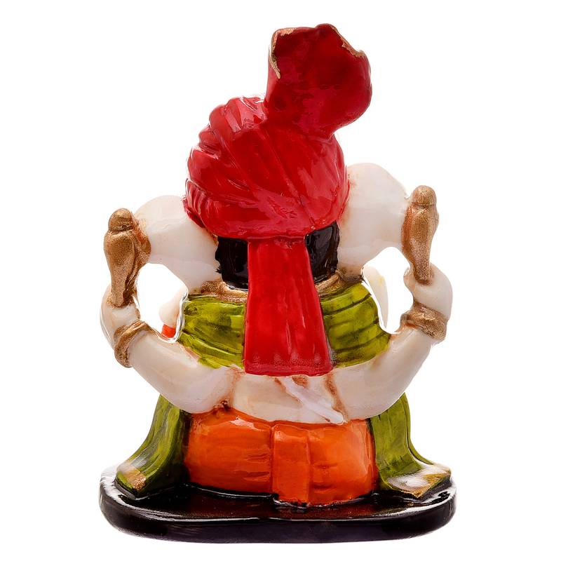 Karigaari Gifting Pagdi Wale Lord Ganesha Idol with Antique Finish Home decor