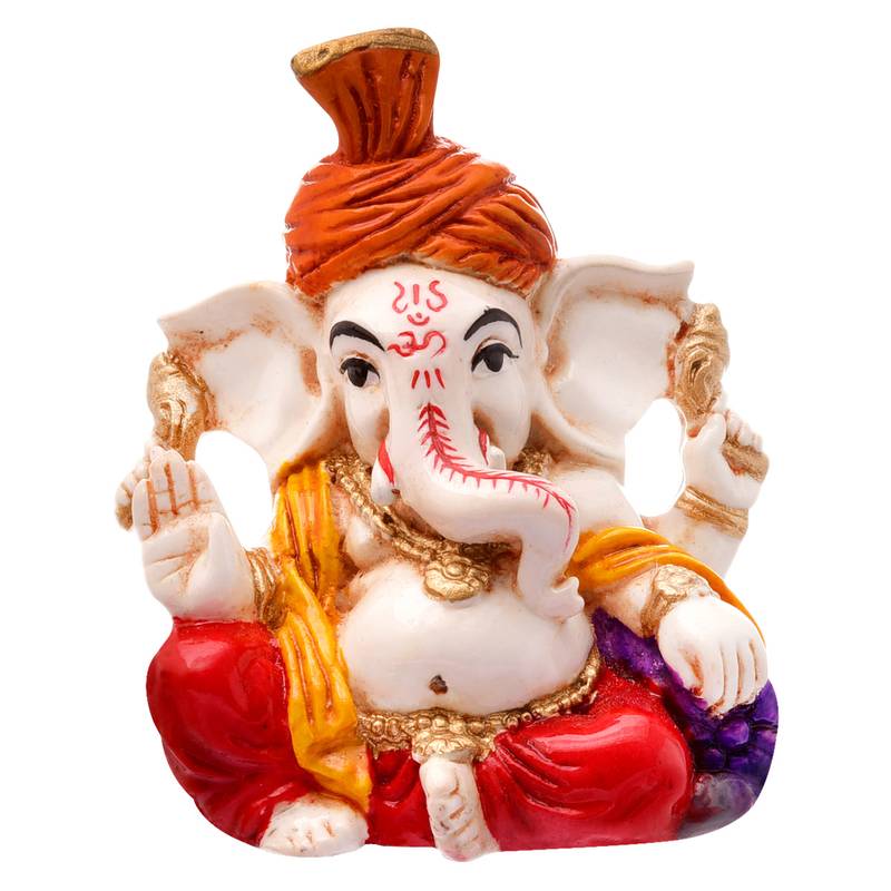 Karigaari Gifting Pagdi Wale Lord Ganesha Idol with Antique Finish Home decor