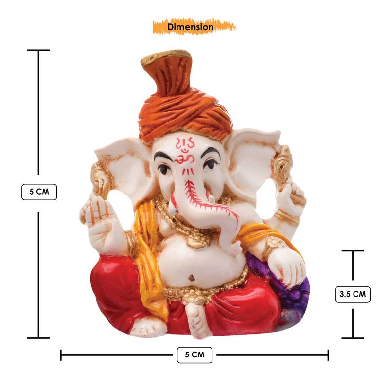 Karigaari Gifting Pagdi Wale Lord Ganesha Idol with Antique Finish Home decor