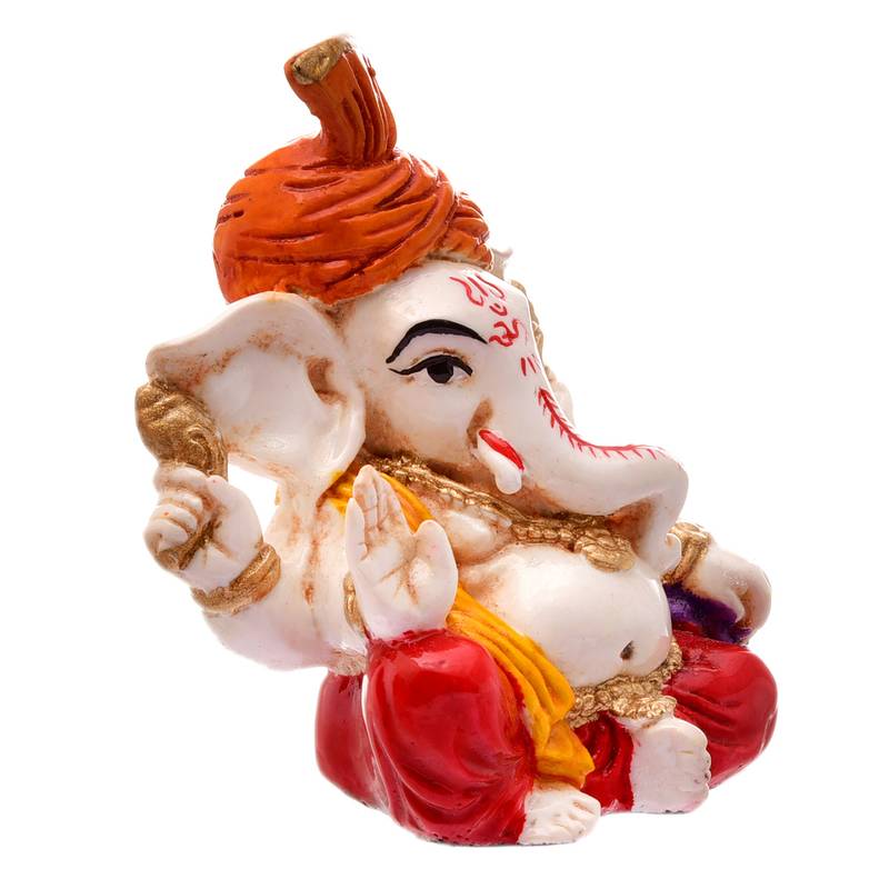 Karigaari Gifting Pagdi Wale Lord Ganesha Idol with Antique Finish Home decor
