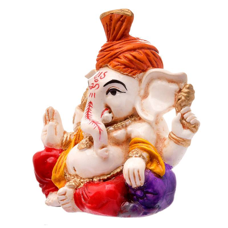 Karigaari Gifting Pagdi Wale Lord Ganesha Idol with Antique Finish Home decor
