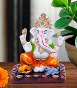 Karigaari Blessing Religious God Ganesha with Rat Beautiful Idol