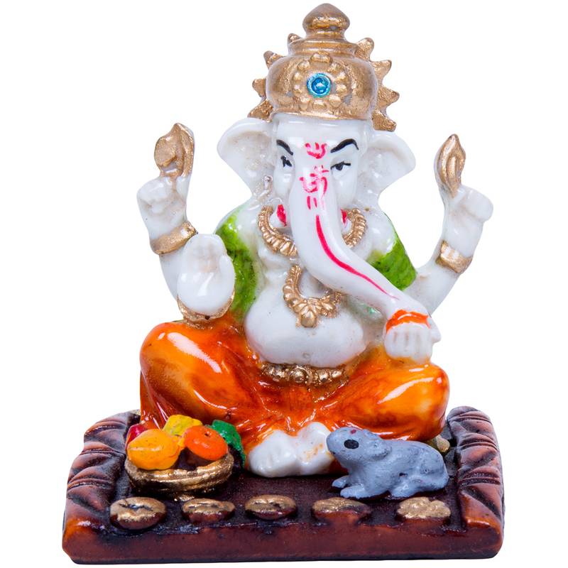 Karigaari Blessing Religious God Ganesha with Rat Beautiful Idol