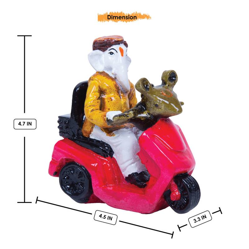 Karigaari Brass Ganesh Bhagwan Sitting on Mooshak Sawari Ganpati Idol