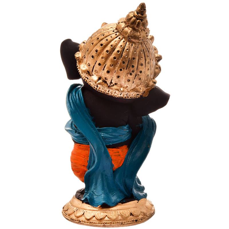 Karigaari God Good Luck Decorative Black Dancing Ganpati Idols for Car Dashboard