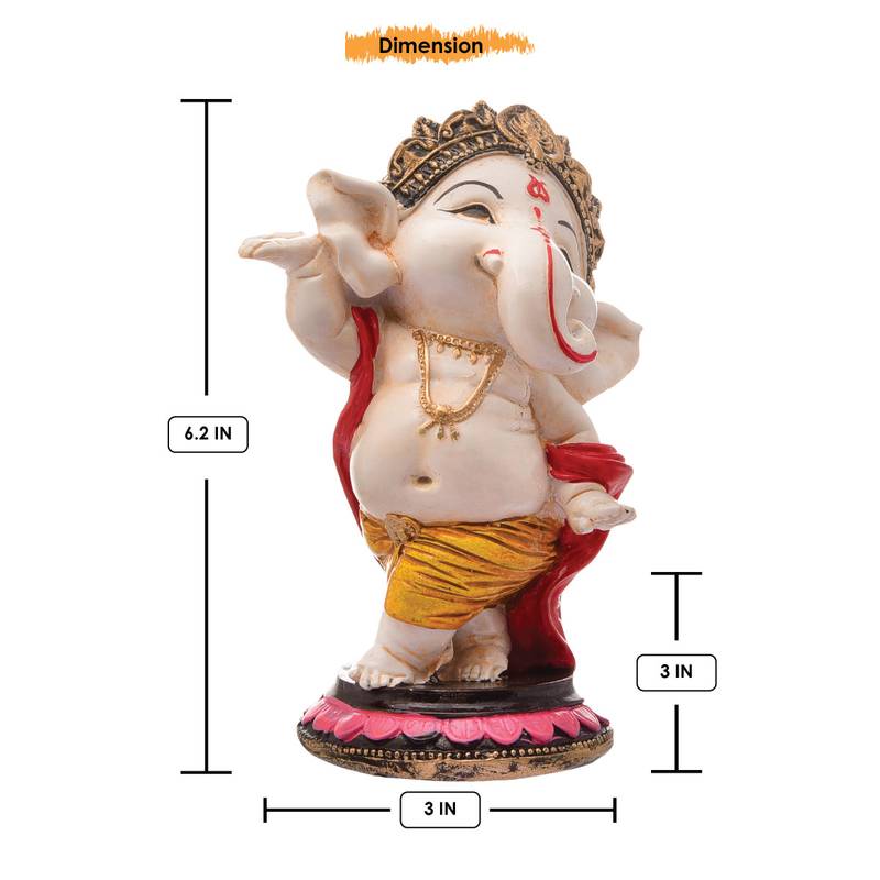 Karigaari Antique Dancing Ganesha/ Ganpati Showpiece Idol for Home decor