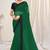 Green plain georgette saree 