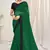 Green plain georgette saree 