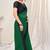 Green plain georgette saree 