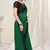 Green plain georgette saree 