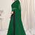 Green plain georgette saree 