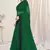 Green plain georgette saree 